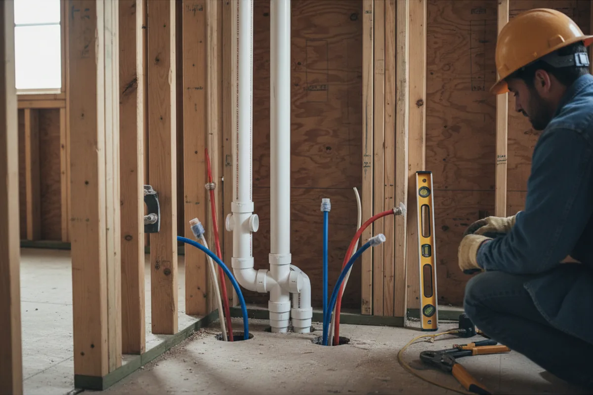 Drain and supply rough-in during Garbage Disposal Repair in Worth